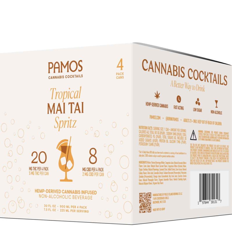 Pamos Mai Tai Spritz 5mg - THC Infused Cocktail Mixer - Tropical & Fruity Flavor - Relax and Unwind with Every Sip - Image 2