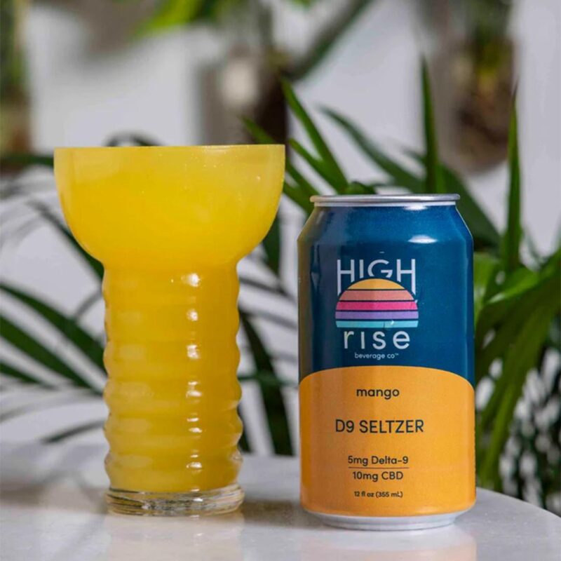 HighRise Mango D9 Seltzer 5mg THC + Tropical Mango Flavor + Relaxation and Calm - Image 2