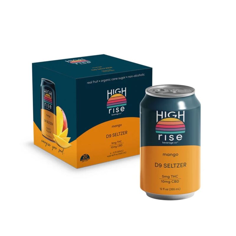 HighRise Mango D9 Seltzer 5mg THC + Tropical Mango Flavor + Relaxation and Calm - Image 3