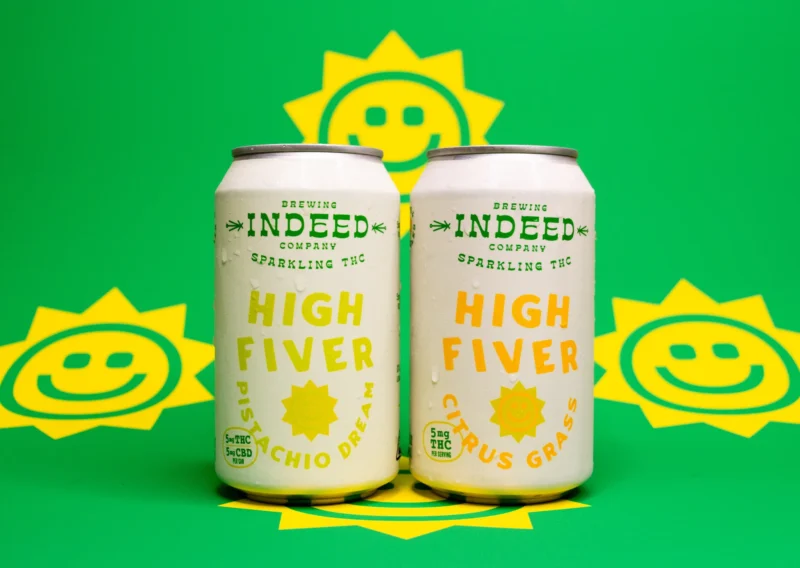 Indeed Brewing High Fiver Citrus Grass CBD Seltzer + 5mg THC & 5mg CBD + Zesty Citrus Flavor + Refreshing Relaxation - Image 2