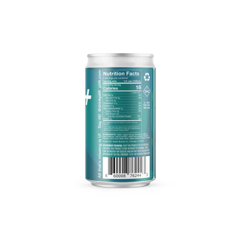 Plift 10mg Delta-9 Tart Lime Sparkling Water – THC-Infused, Low-Calorie Refreshment - Image 2