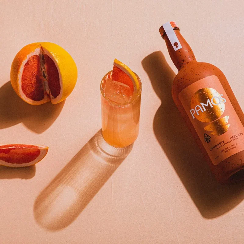 Pamos Signature Spirit Non-Alcoholic Beverage with Hemp-Derived THC & CBD – Low-Calorie Cocktail Alternative with Citrus Flavor - Image 2