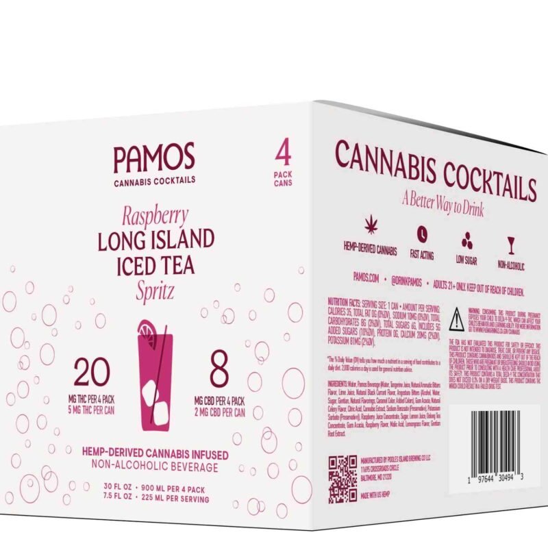 Pamos Long Island Iced Tea Spritz 5mg - THC Infused Cocktail Mixer - Vegan & Gluten-Free - Tea & Citrus Fizz for Relaxation - Image 2