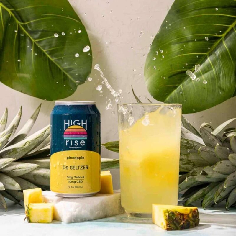 High Rise Pineapple 5mg THC Seltzer - Tropical Infused Beverage with Delta-9 THC - Relaxation and Refreshing Taste - Image 3